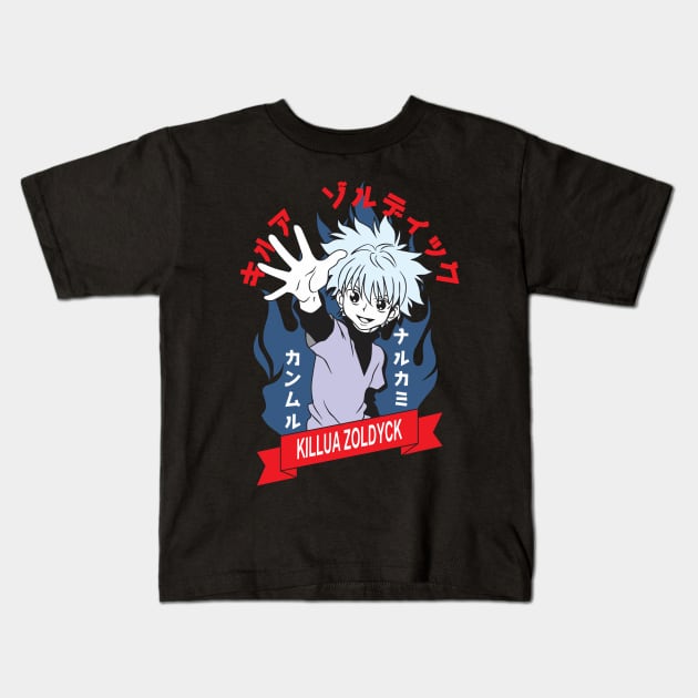 Killua anime boy Fanart Kids T-Shirt by Planet of Tees